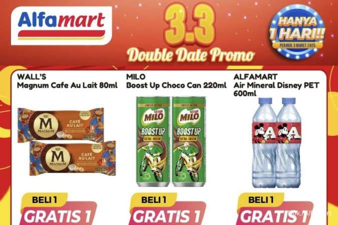 Promo 3.3 di Alfamart, Beli 1 Gratis 1 Es Krim Magnum-Whiskas Hanya 3 Maret 2025