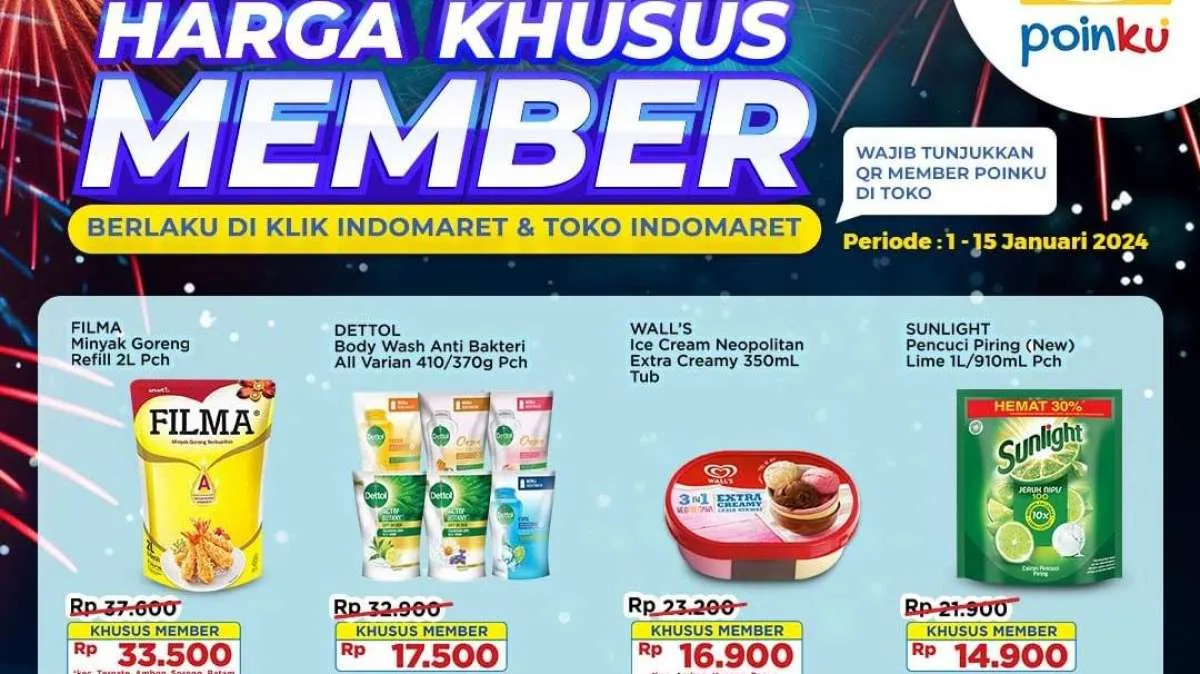 Promo Indomaret Harga Khusus Member, Banyak Promo Beli 2 Gratis 1 di Januari 2024