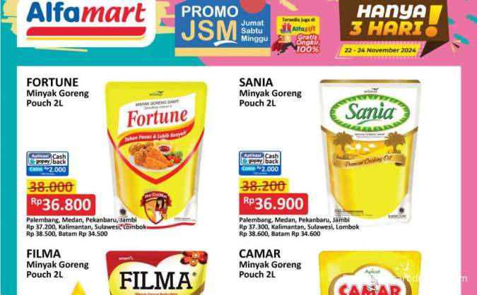 Promo Minyak Goreng Weekend di JSM Alfamart, Indomaret dan Superindo Hari Ini