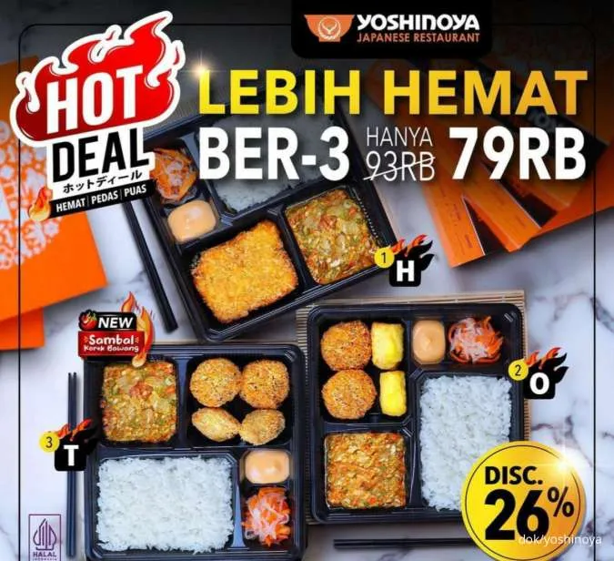 Promo Yoshinoya Paket Bertiga Hot Deal