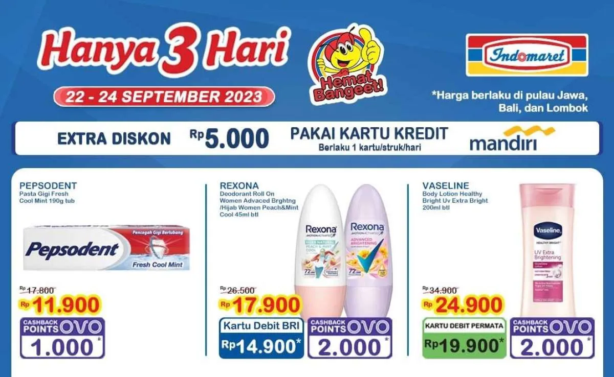 Promo JSM Indomaret Periode 22-24 September 2023, Ada Produk Beli 1 Gratis 1!