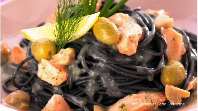 Spaghetti Hitam Salmon, Menu Creamy yang Unik untuk Bisnis Kulinermu