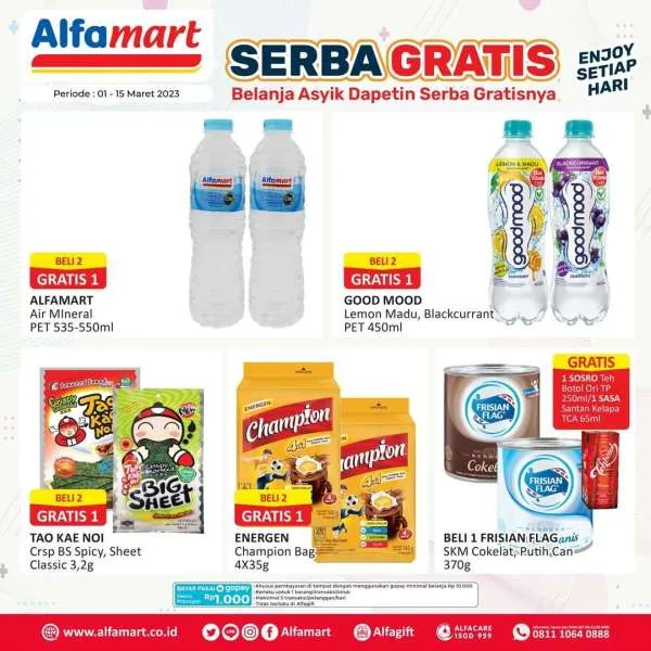 Promo Alfamart Serba Gratis Periode 1-15 Maret 2023