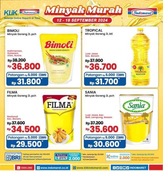 Promo Minyak Goreng Murah di Indomaret 12-19 September 2024