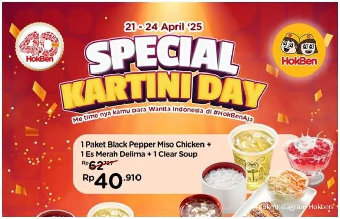 Promo Hokben Special Kartini 21-24 April, Makan Berdua Mulai Rp 34.000-an Per Orang