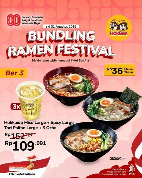 Promo HokBen Bundling Ramen Festival Agustus Bertiga