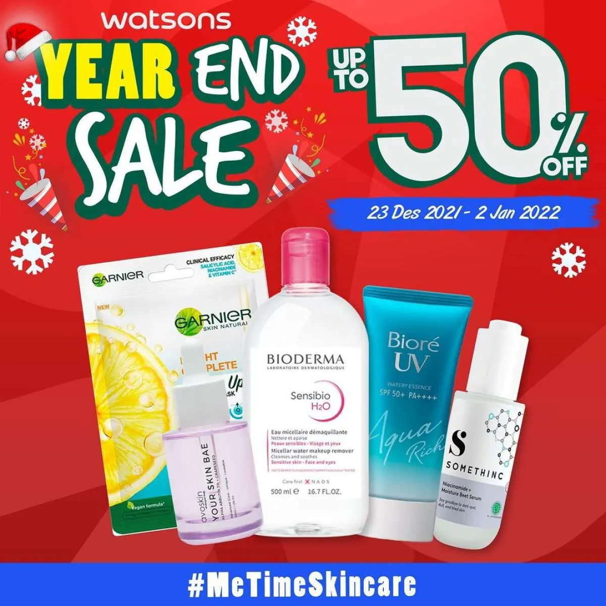 Promo Watsons Year End Sale Edisi Skincare, Ada Diskon s/d 50% hingga 2 Januari 2022