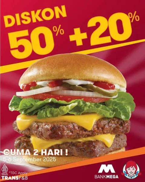 Promo Wendy Burger Diskon 50+20%
