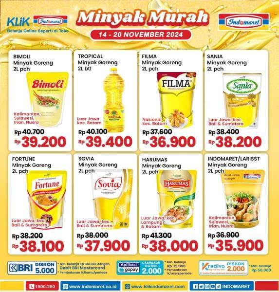 Promo Minyak Goreng Murah di Indomaret 14-20 November 2024