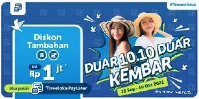 Diskon Tambahan Traveloka 10.10 Hotel & Holiday Stays s.d Rp 1 Juta Pakai Paylater