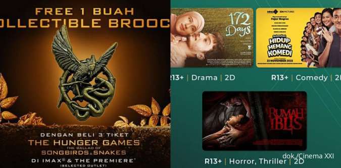 Promo Cinema XXI 24-26 November 2023, Buy 1 Get 1 Free 4 Film Lokal-Internasional