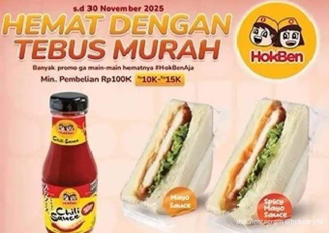 Promo HokBen Tebus Murah November 2025, 5 Pilihan Menu Favorit Mulai Rp 10.000