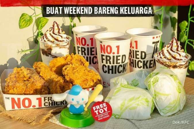 Promo KFC Weekend, Paket Ayam, Nasi, Minum, Sundae, Free Toy Rp 107.000