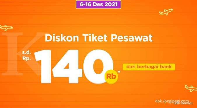 Hari Terakhir! PegiPegi 12.12 Diskon Tiket Pesawat hingga Rp 140.000 