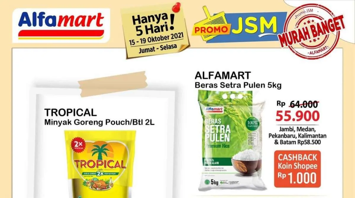 Promo JSM Alfamart 15-19 Oktober 2021, potongan harga selama 5 hari