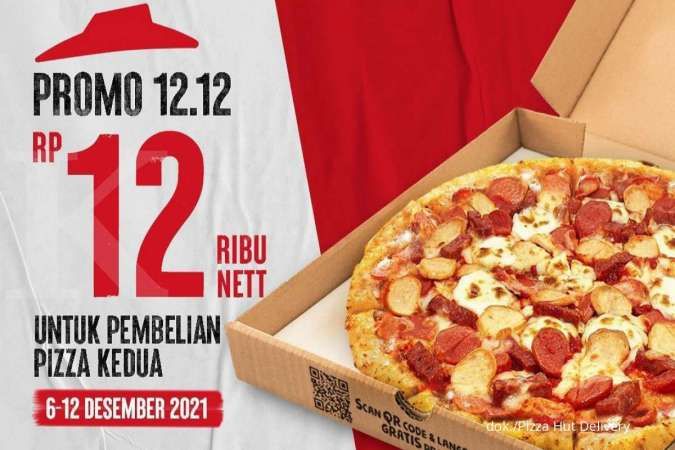Promo 12.12 Pizza Hut Delivery 6-12 Desember 2021, Pizza Kedua Cuma Rp 12.000 nett