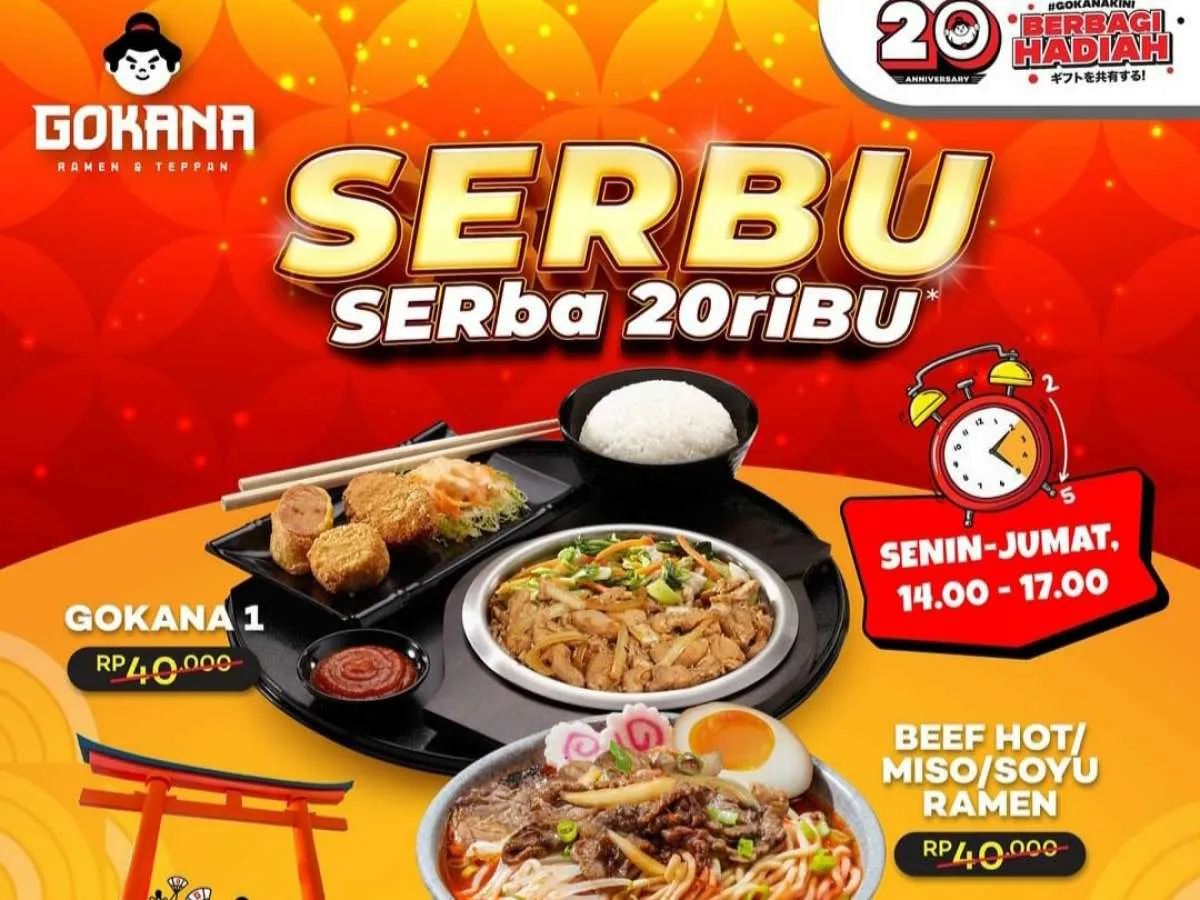 Promo Gokana Oktober 2024, Paket Serba Rp 20.000 di Jam Tertentu