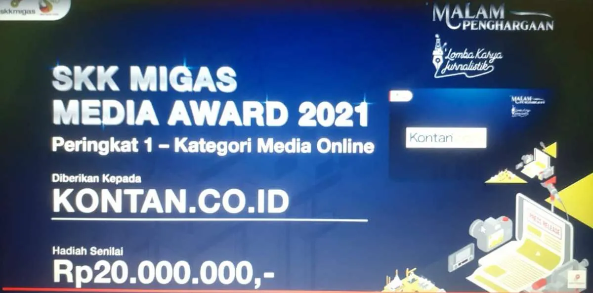 KONTAN menyabet dua penghargaan media terbaik dari SKK Migas