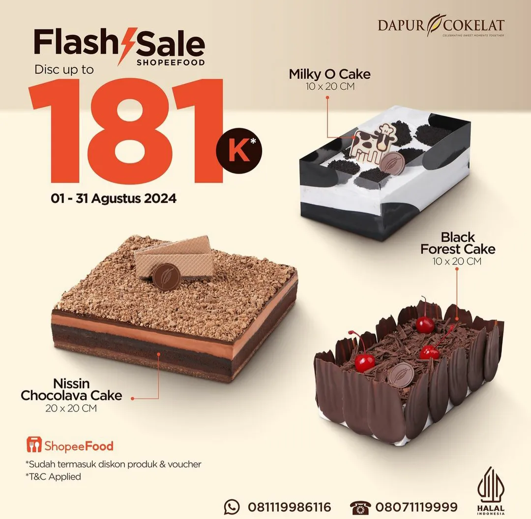 Promo Dapur Cokelat HUT RI 1-31 Agustus 2024 Flash Sale