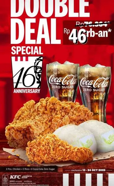 Daftar Promo HUT KFC ke-46 Double Deal