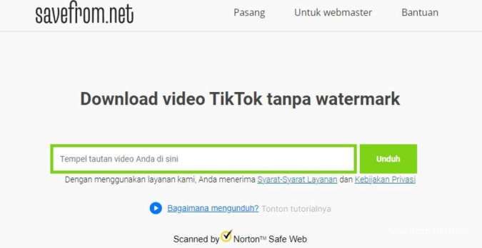 Savefrom, situs download video TikTok tanpa watermark