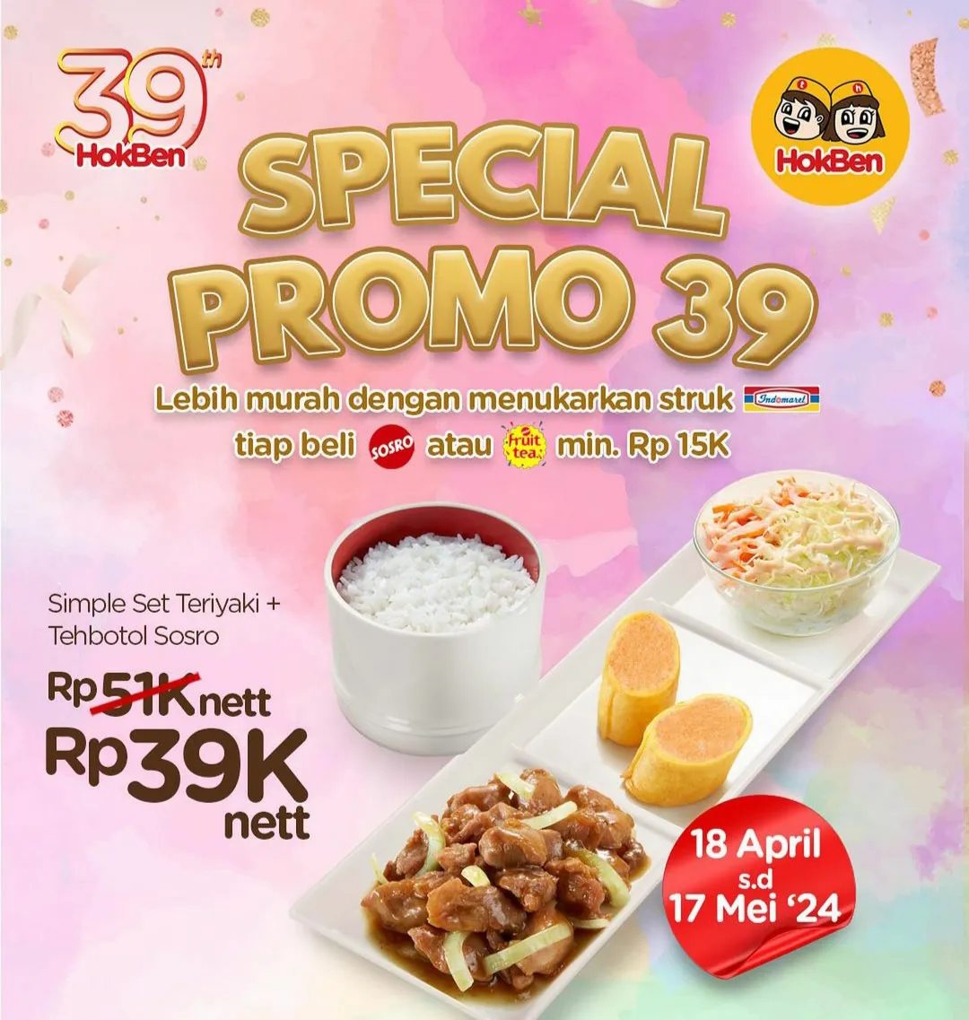 Promo HUT Hokben ke 39 bersama Partners Indomaret