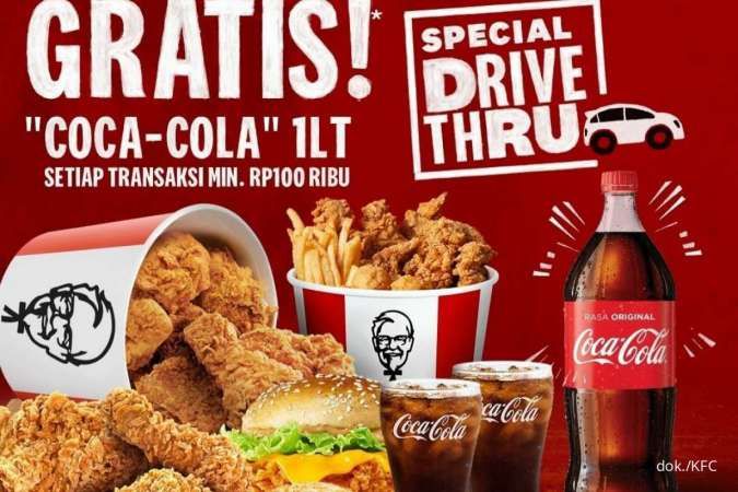 Promo KFC Terbaru 2022, Khusus Drive Thru Ada Gratis 1,5 Liter Coca Cola
