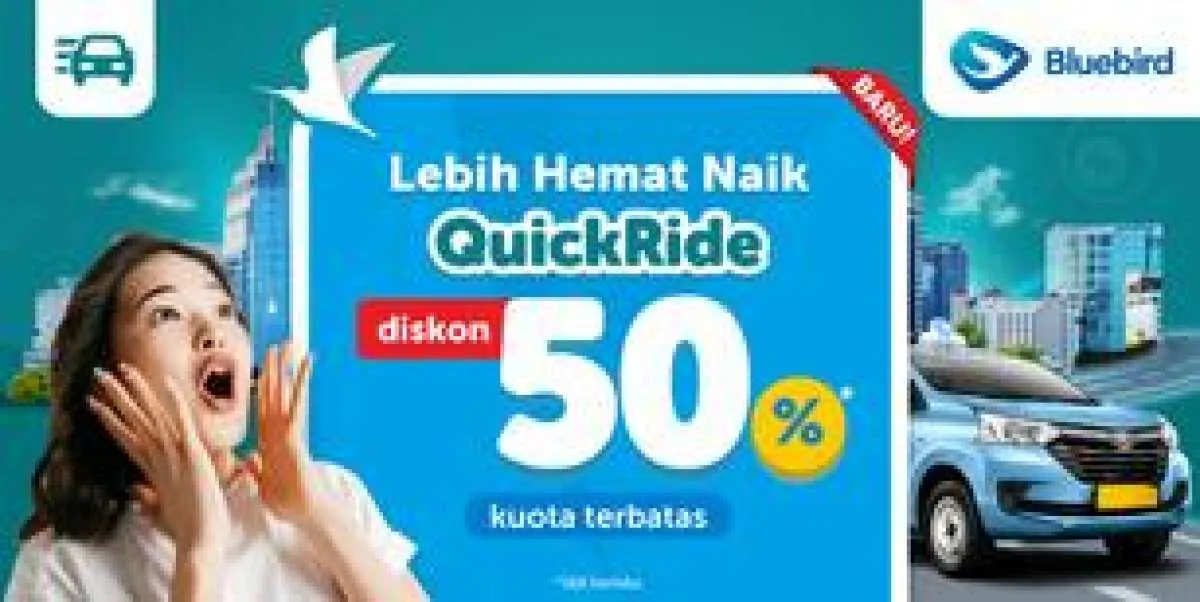 Promo QuickRide dari Traveloka, Diskon Hingga 50% Kuota Terbatas! 