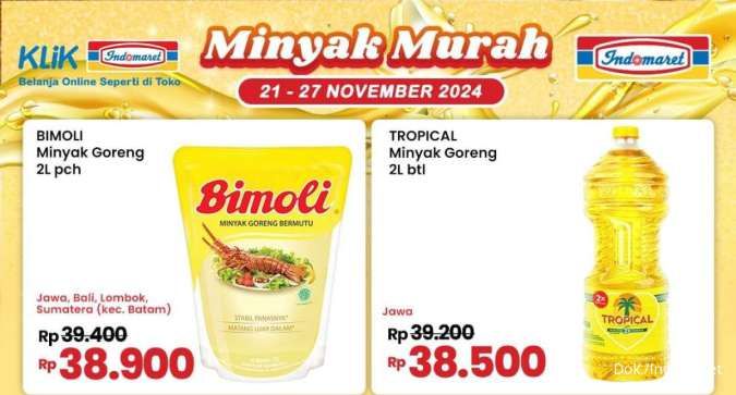 Promo Indomaret Minyak Murah Periode 21-27 November 2024, Ada Bimoli hingga Harumas