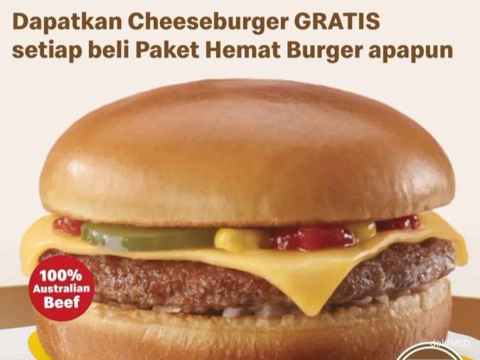 Promo McD Khusus 28 Oktober 2024, Gratis 1 Cheeseburger Tiap Beli Paket Hemat Burger