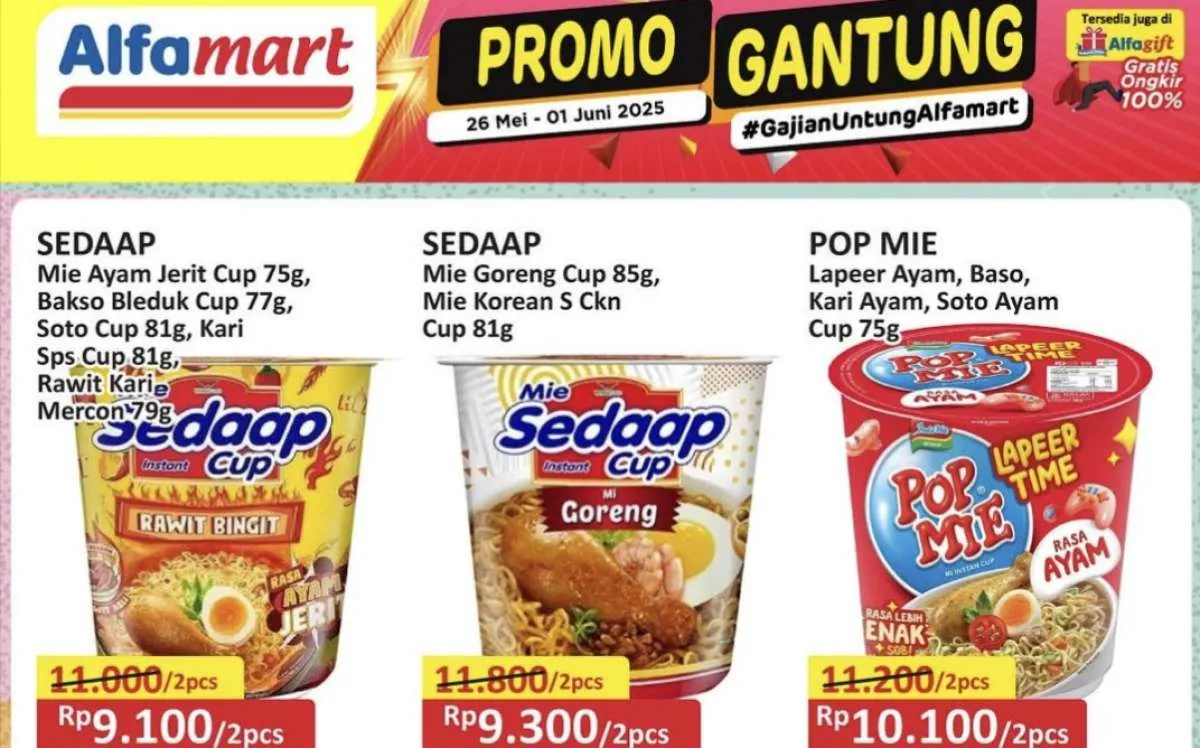 Promo Alfamart Gantung hingga 1 Juni 2025, Pop Mie-Ultra Milk Beli 2 Lebih Hemat