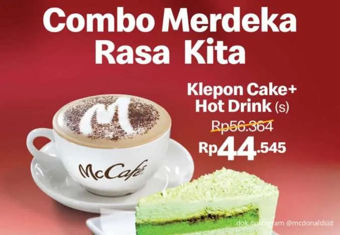 Promo McD McCafe Combo Merdeka Agustus 2025, Klepon Cake + Hot Drink Rp 44.000-an