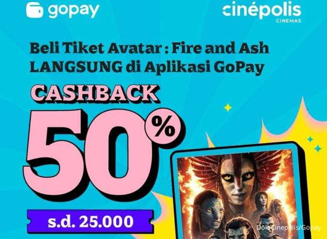 Promo Tiket Film Avatar: Fire and Ash dengan Gopay, Dapatkan Cashback 50%