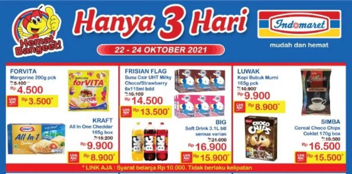 Promo JSM Indomaret 22-24 Oktober 2021 untuk harga hemat di Jumat, Sabtu & Minggu