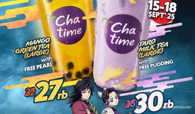 Promo Chatime x Demon Slayer 15-18 September, Harga Spesial untuk 2 Minuman Favorit