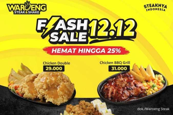 Promo Flash Sale 12.12 Waroeng Steak, Hemat 25% Mulai Rp 29.000