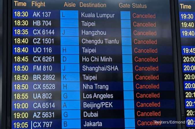 Maskapai Hong Kong Rugi Besar, Ratusan Pesawat Dievakuasi Akibat Topan Ragasa