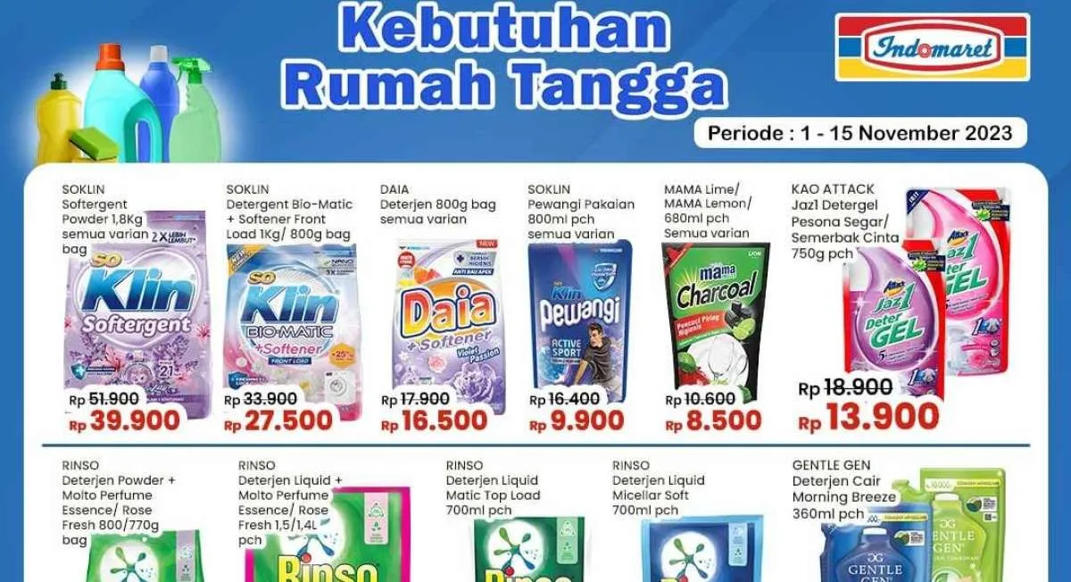 Promo Indomaret Super Hemat Kebutuhan Rumah Tangga 7 November 2023, Harga Lebih Murah