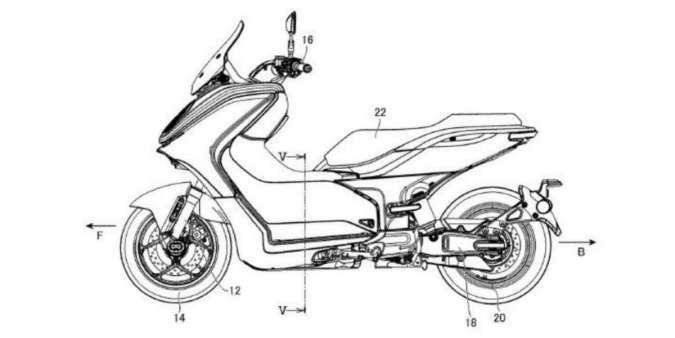 Gambar paten skuter listrik Yamaha E01 kembali bocor, intip penjelasannya