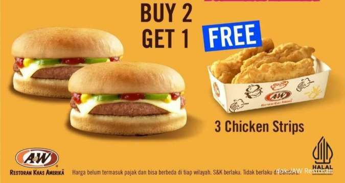 Promo AW Restoran Agustus 2022, Beli 2 Cheese Burger Ada Bonus Gratisan Renyah