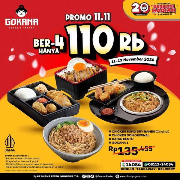 Promo 11.11 di Gokana Ramen 11-13 November 2024