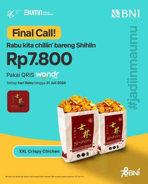 Promo Shihlin dengan QRIS Wondr by BNI