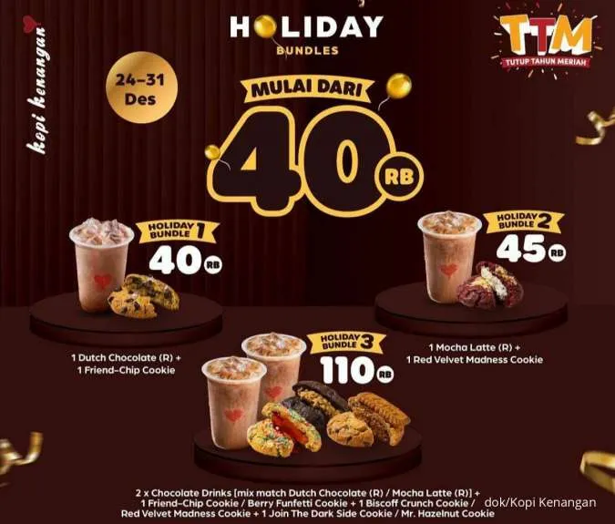 Promo Kopi Kenangan TTM (Tutup Tahun Meriah) Paket Holiday Bundle