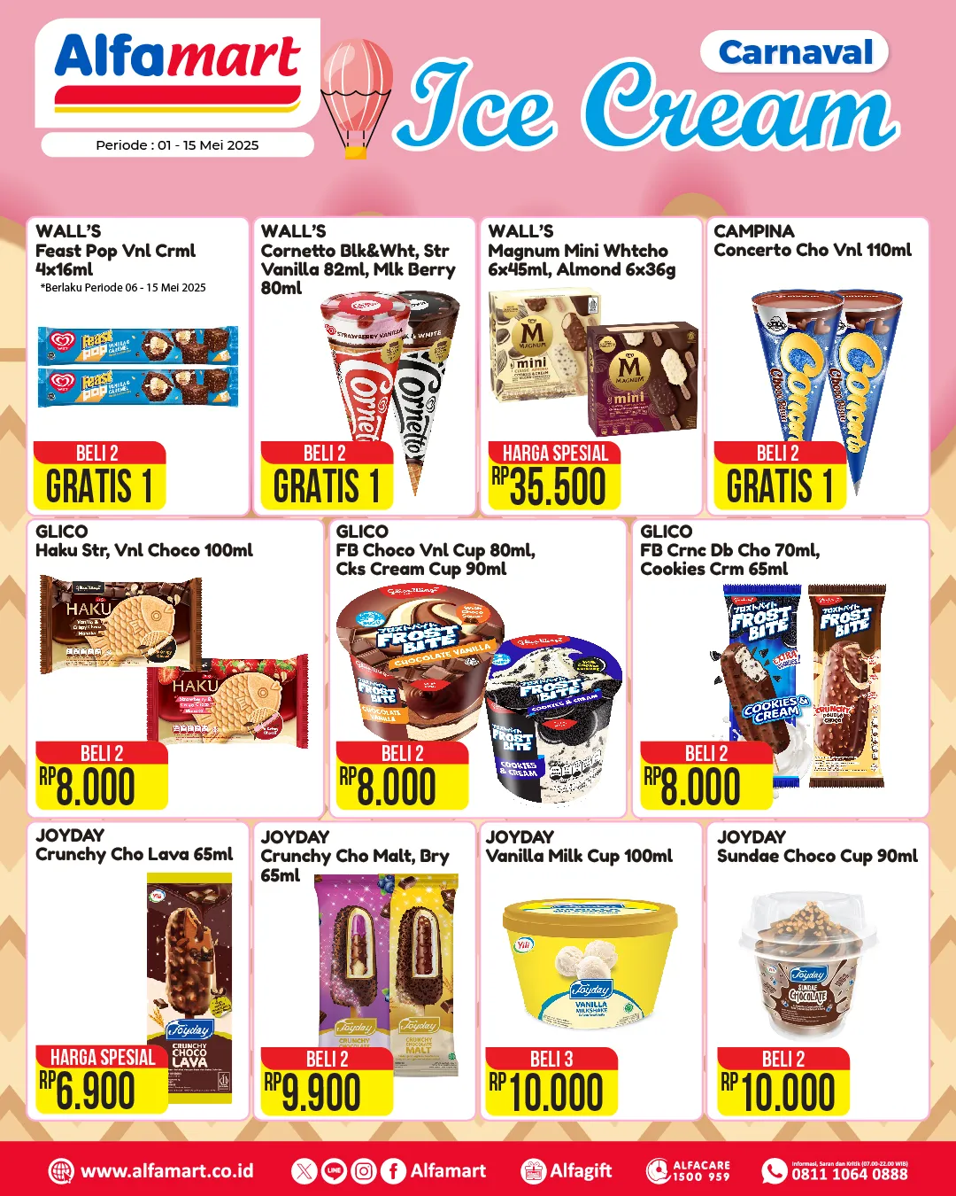 Promo Alfamart Carnaval Ice Cream Periode 1-15 Mei 2025