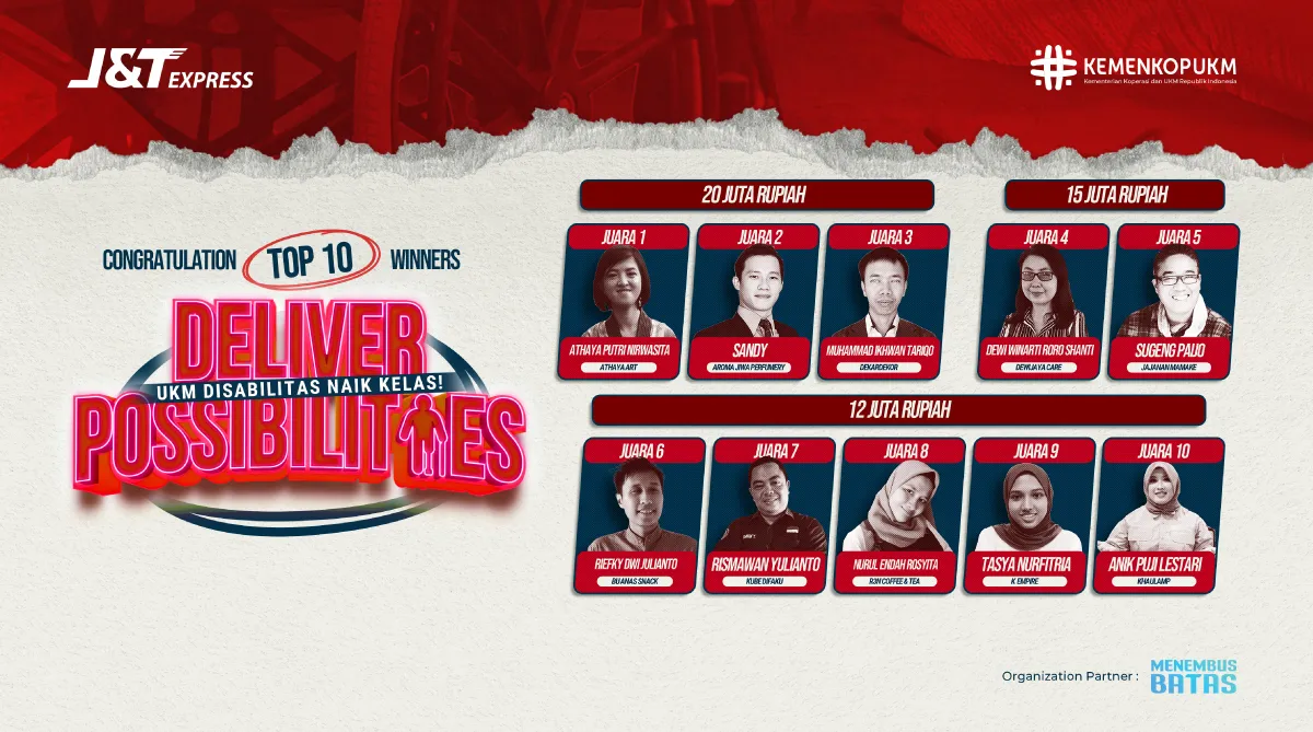 J&T Express Umumkan 10 UKM Disabilitas Pemenang Program Deliver Possibilities