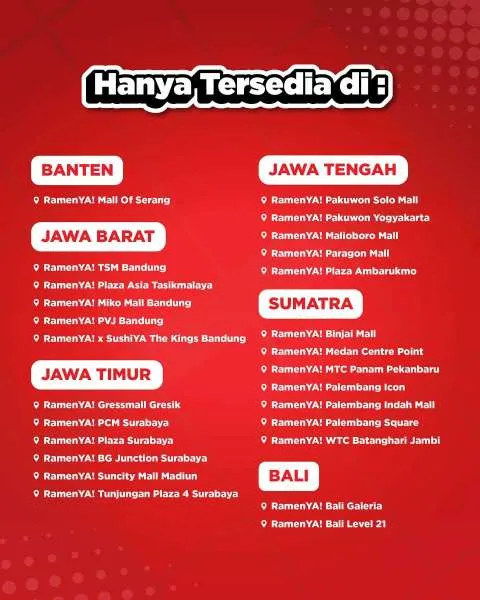 Promo Flash Sale RamenYa! Oktober Lokasi Sumatera, Jawa, Bali