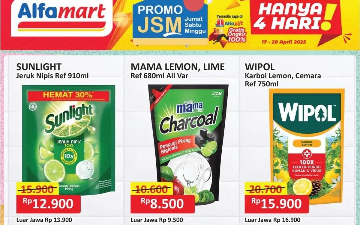 Katalog Promo JSM Alfamart 18-20 April 2025, Sunlight-Kecap Bango Diskon Spesial
