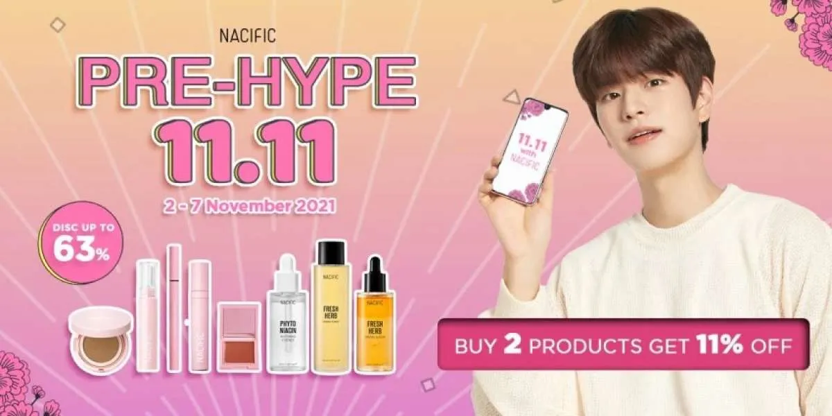 Promo Nacific Pre-Hype 11.11, Skincare & Makeup Diskon s/d 63% hingga 7 November 2021