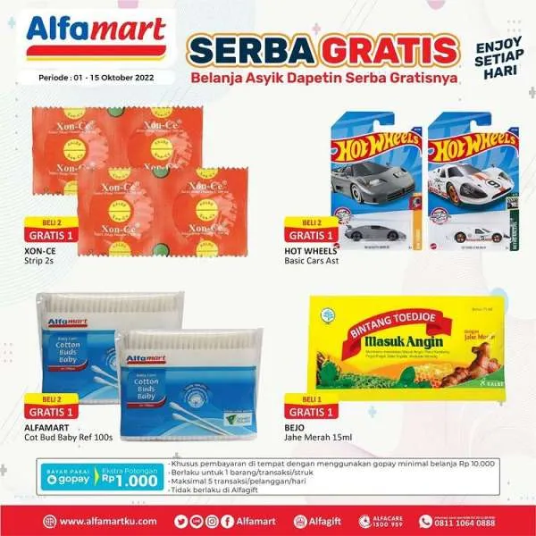 Promo Alfamart Serba Gratis 1-15 Oktober 2022, Beragam Produk Beli 2 Gratis 1