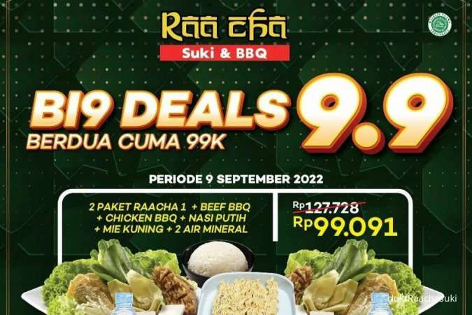 Promo 9.9 Raa Cha Big Deals, Paket Super Banyak Beef BBQ-Chicken BBQ Cuma Rp 99.000